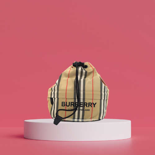 Burberry Phoebe Nylon Drawstring Bucket Bag
